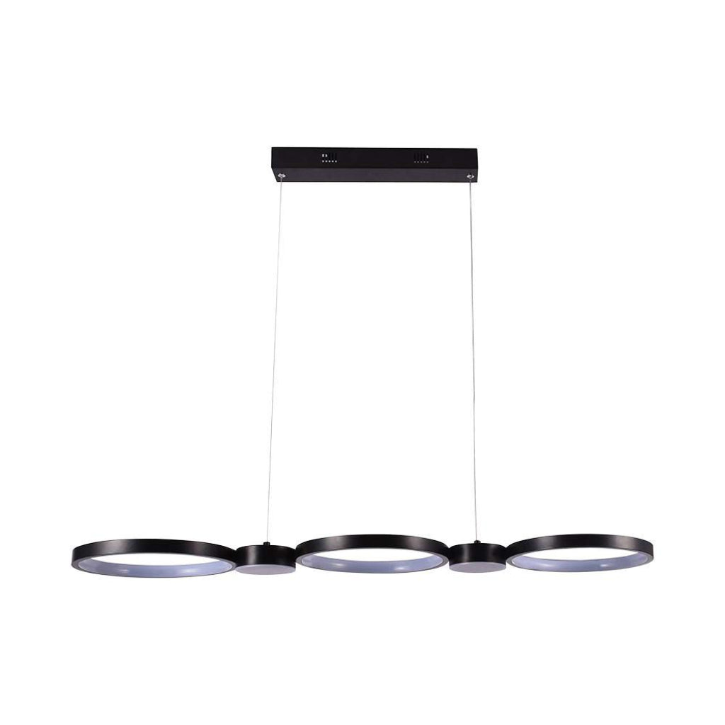 V-TAC Lampadario LED a Sospensione con 3 Cerchi 38W in Metallo Colore Nero 4000K V-TAC Lampadario LED a Sospensione con 3 Cerchi 38W in Metallo Colore Nero 4000K